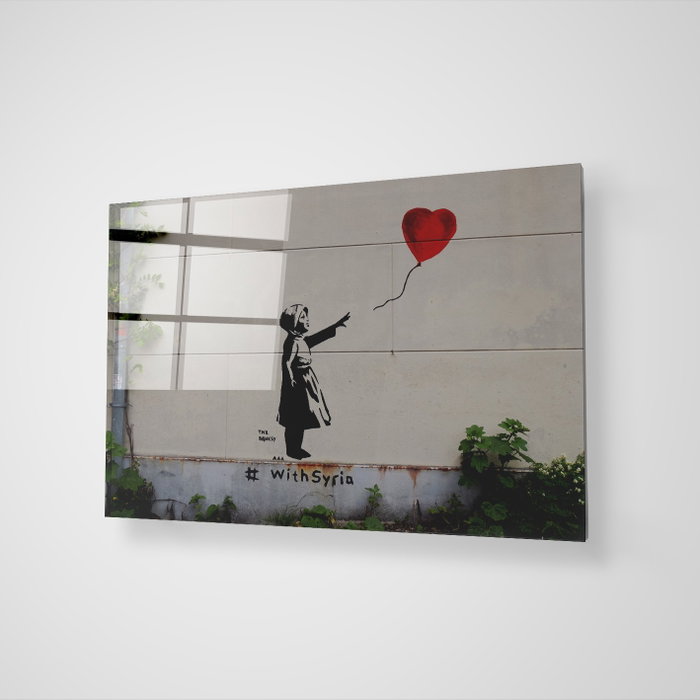 Wallity Cuadro Decorativo Banksy 45 x 65 cm en Vidrio Templado